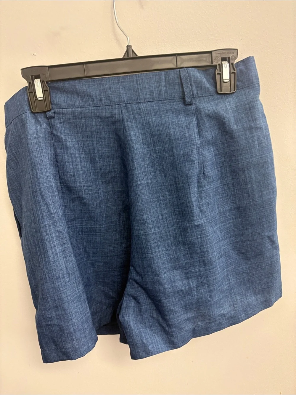 Chic Blue Linen-Blend Women's Shorts - Picture 6 of 6
